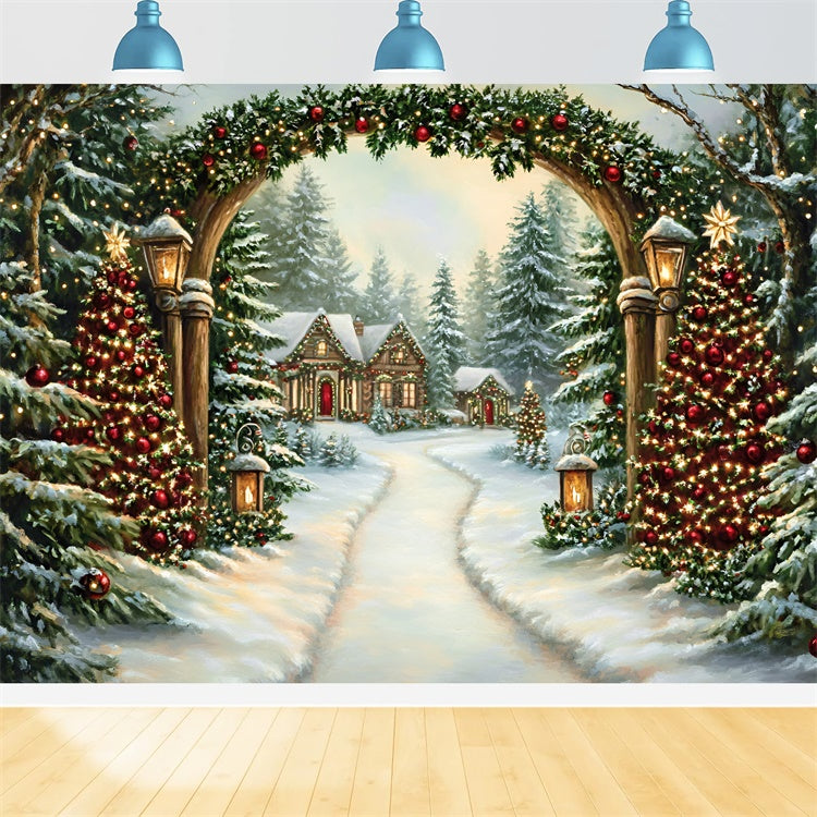 Toile de fond photo Noël Sentier Enchanté de Noël GQ57-40