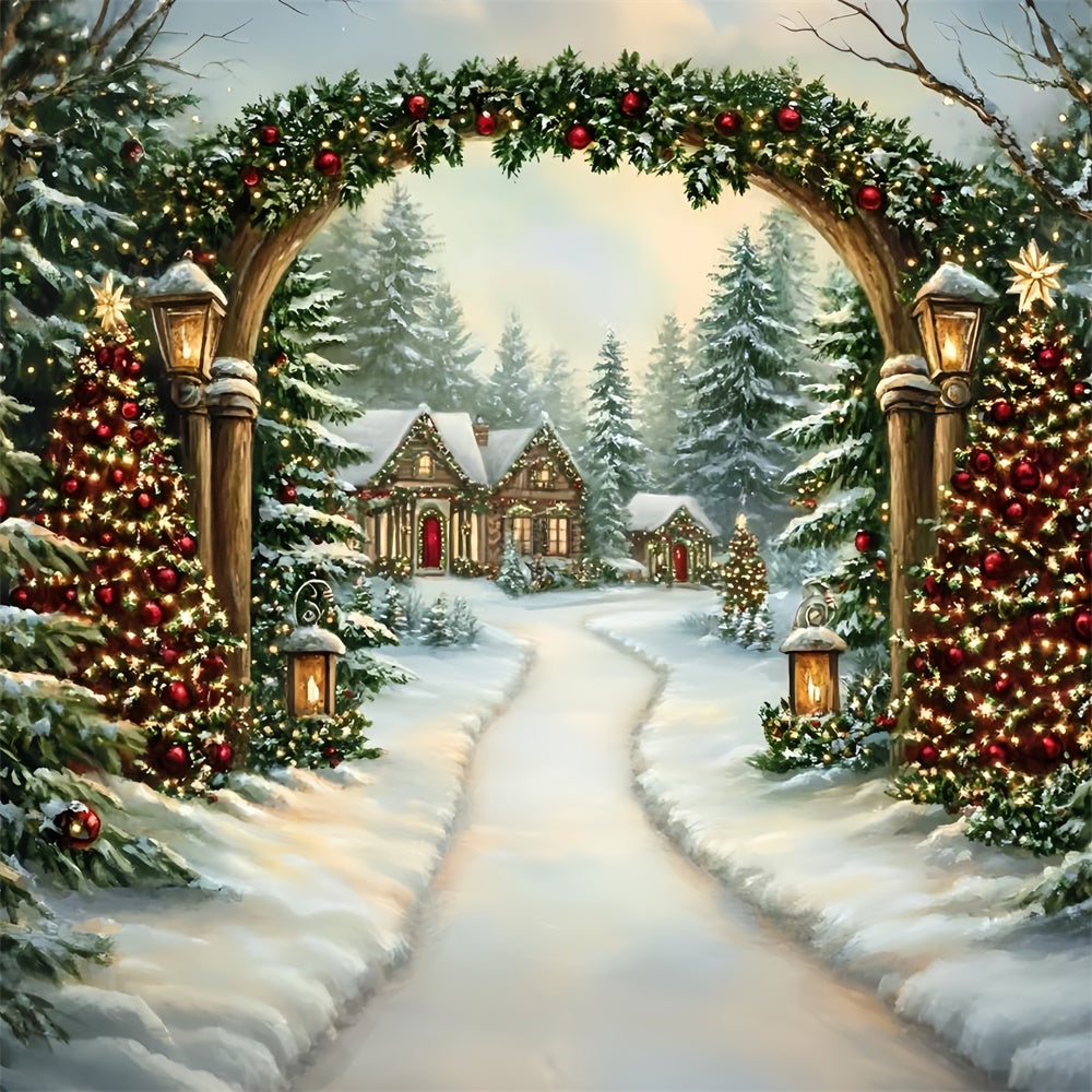 Toile de fond photo Noël Sentier Enchanté de Noël GQ57-40