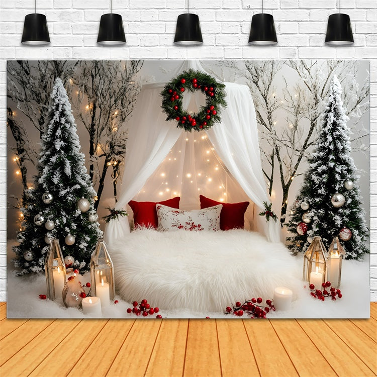 Toile de fond photo Noël Rêves Blancs d’Hiver GQ57-41