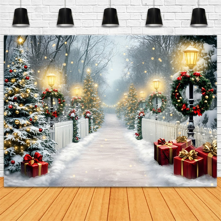 Toile de fond photo Noël Sentier de Noël Étincelant GQ57-45