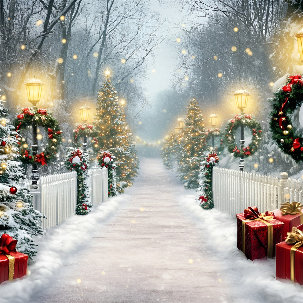 Toile de fond photo Noël Sentier de Noël Étincelant GQ57-45