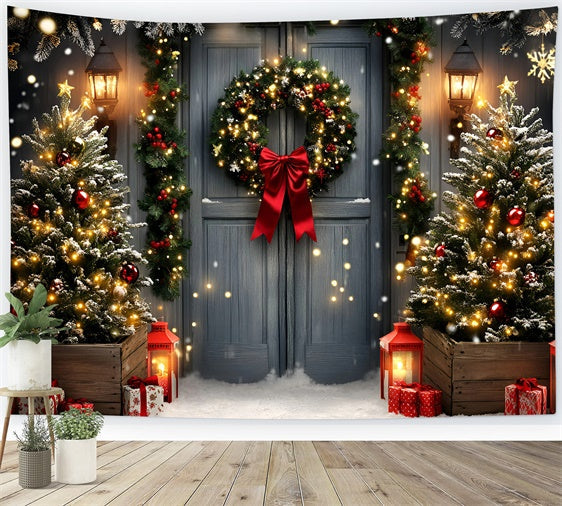 Toile de fond photo Noël Charme de Lumières et Guirlandes GQ57-50