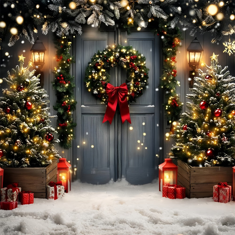Toile de fond photo Noël Charme de Lumières et Guirlandes GQ57-50