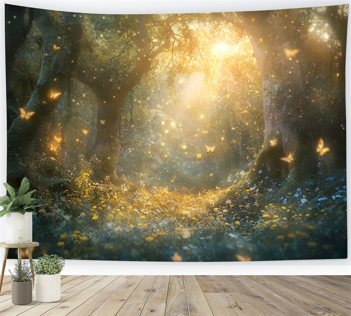 Toile de fond Photo Forêt Fantaisie Prairie Rêve Scintillant GQ57-81