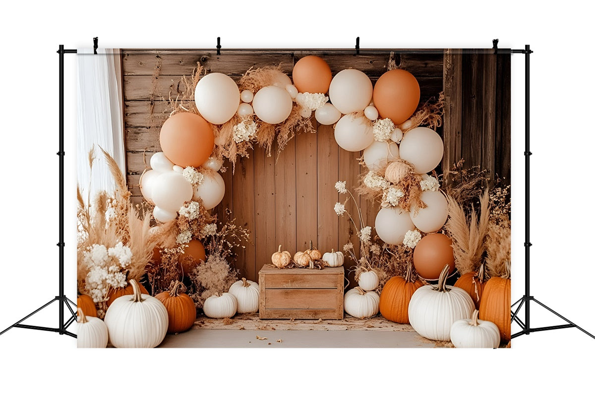 Toile de fond Photo Automne Arche Ballons Citrouille Bohème GQ57-99