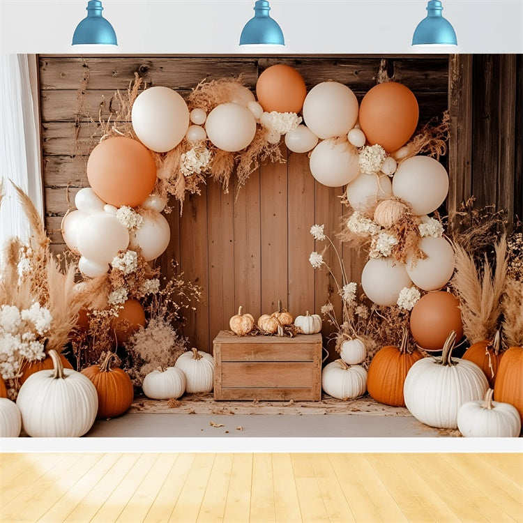 Toile de fond Photo Automne Arche Ballons Citrouille Bohème GQ57-99