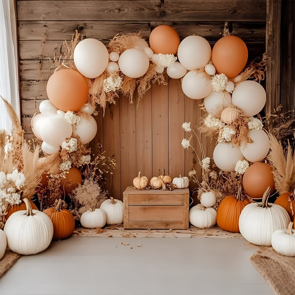 Toile de fond Photo Automne Arche Ballons Citrouille Bohème GQ57-99