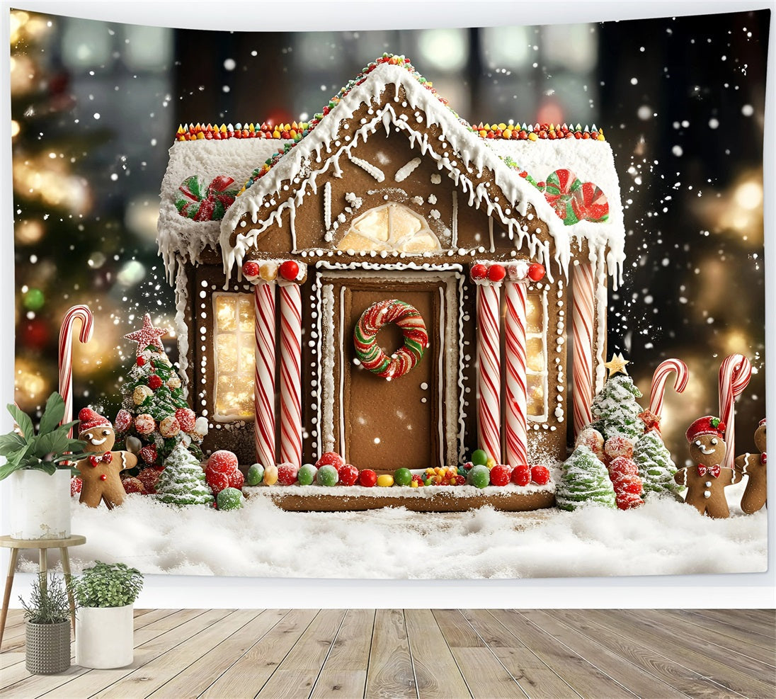 Toile de fond Noël Maison Pain d’Épices Délice Sucre d’Orge GQ58-32