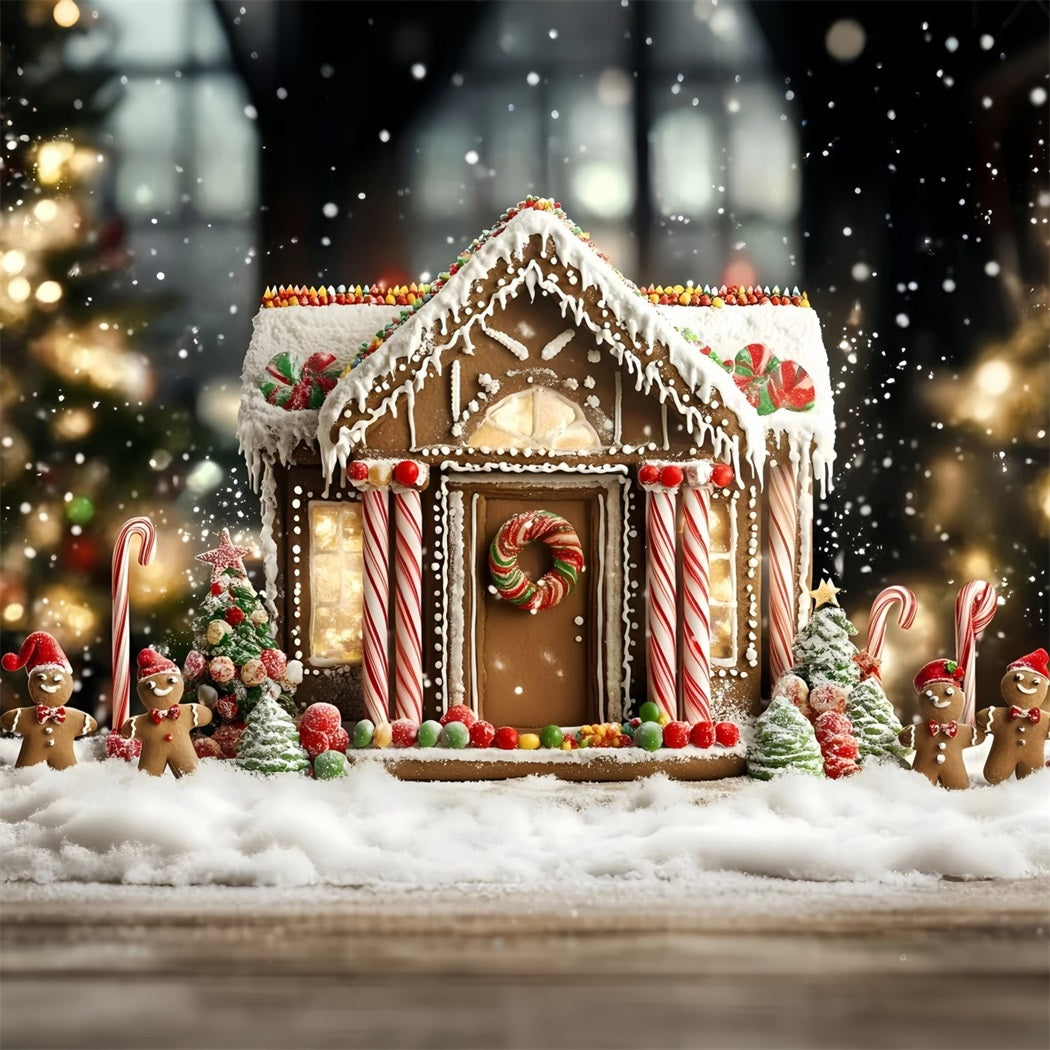 Toile de fond Noël Maison Pain d’Épices Délice Sucre d’Orge GQ58-32