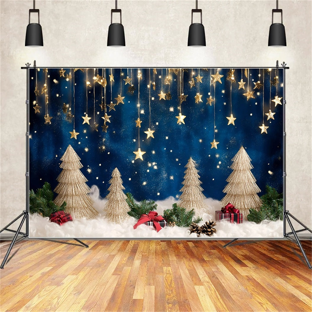 Toile de fond Noël Pluie d’Étoiles Étincelante Magie des Fêtes GQ58-43