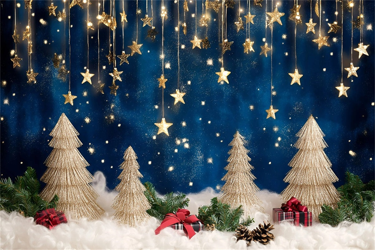 Toile de fond Noël Pluie d’Étoiles Étincelante Magie des Fêtes GQ58-43