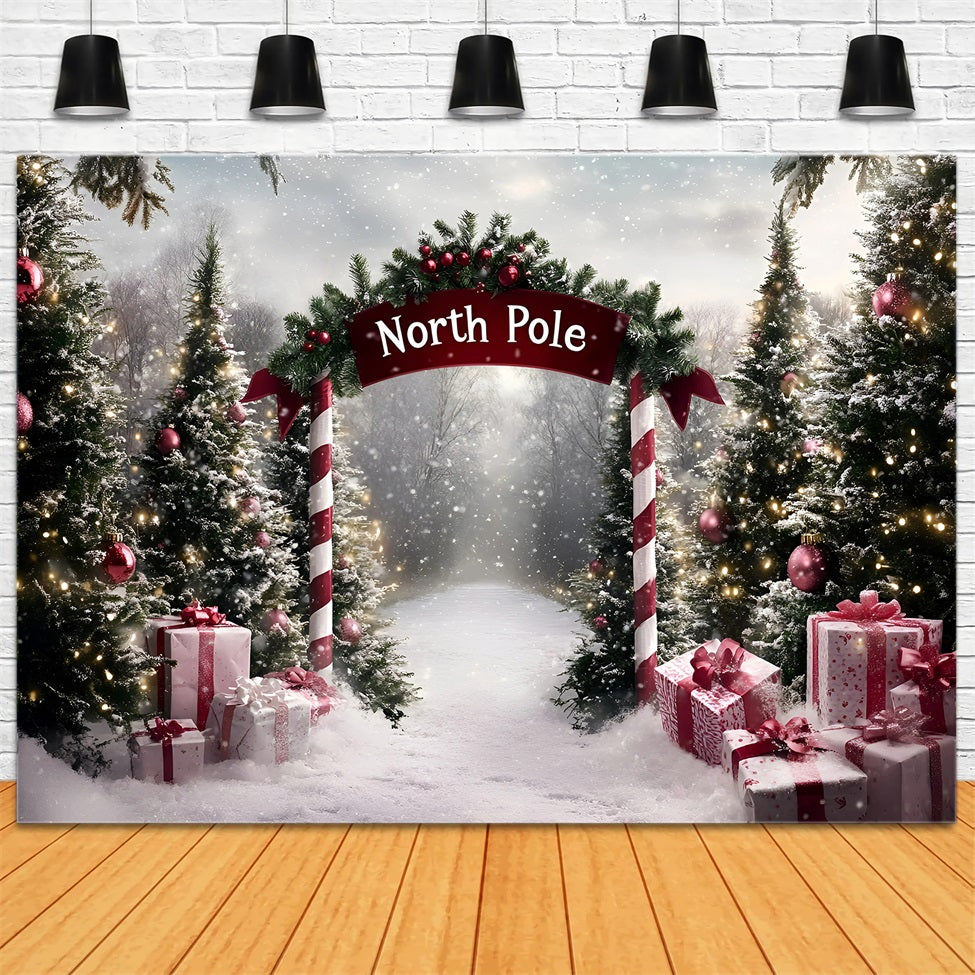 Toile de fond Noël Sentier Sucre d’Orge au Pôle Nord GQ58-51