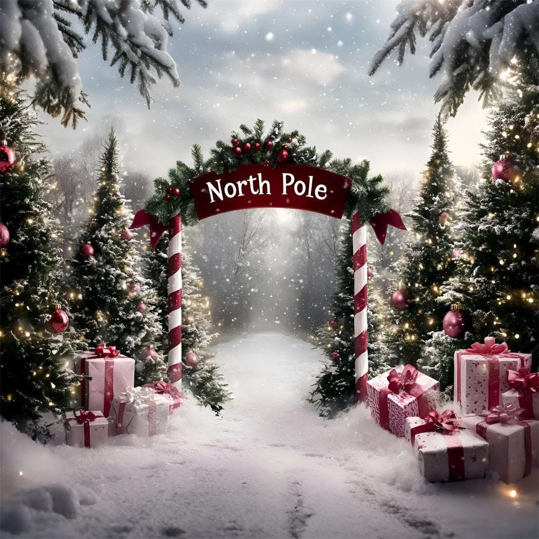 Toile de fond Noël Sentier Sucre d’Orge au Pôle Nord GQ58-51