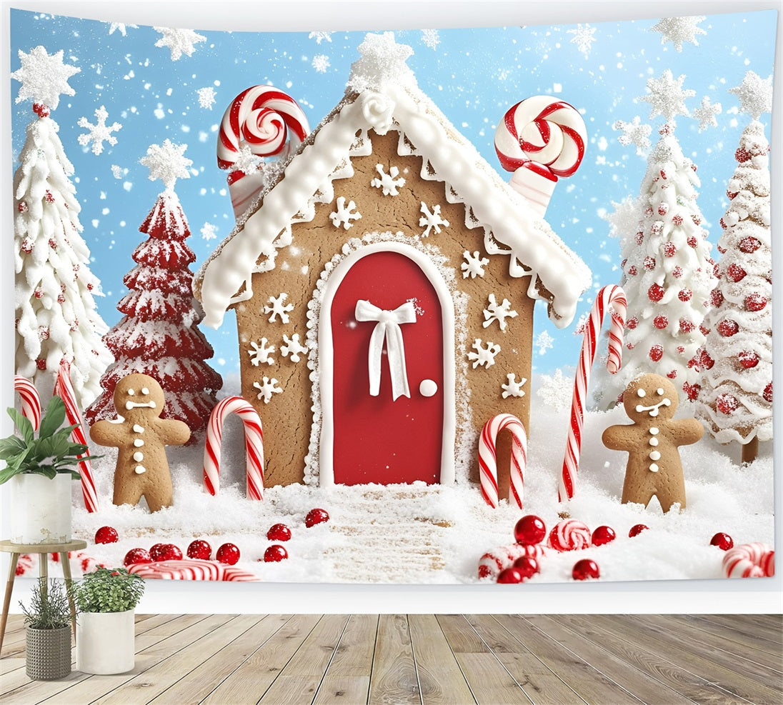 Toile de fond Noël Maison Pain d’Épices Sucre d’Orge GQ58-7