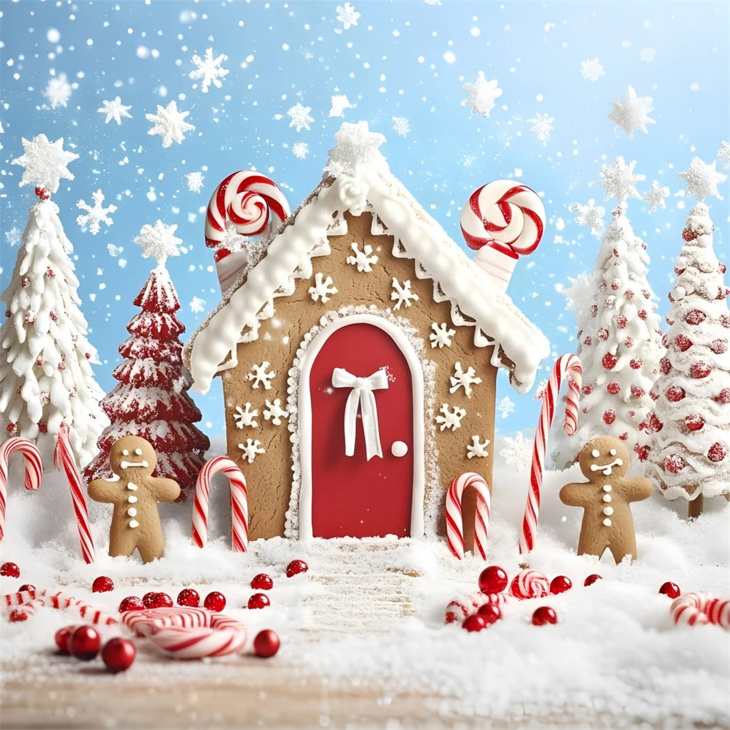 Toile de fond Noël Maison Pain d’Épices Sucre d’Orge GQ58-7