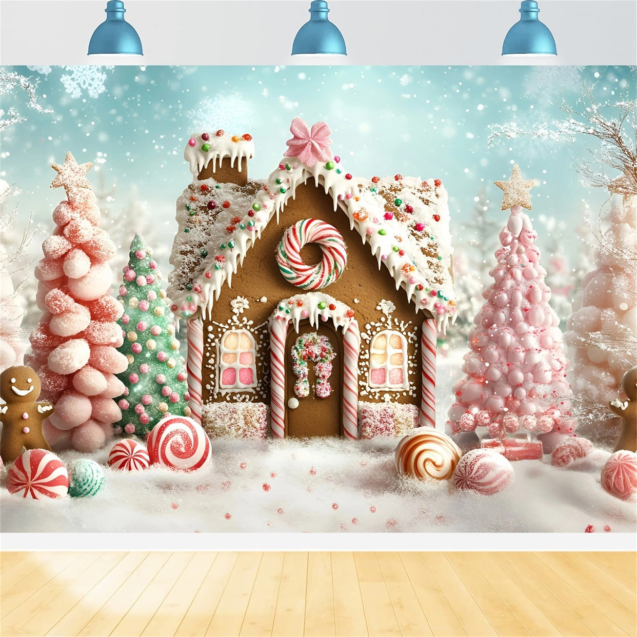 Toile de fond Noël Forêt Sucrée Merveilleuse GQ58-9