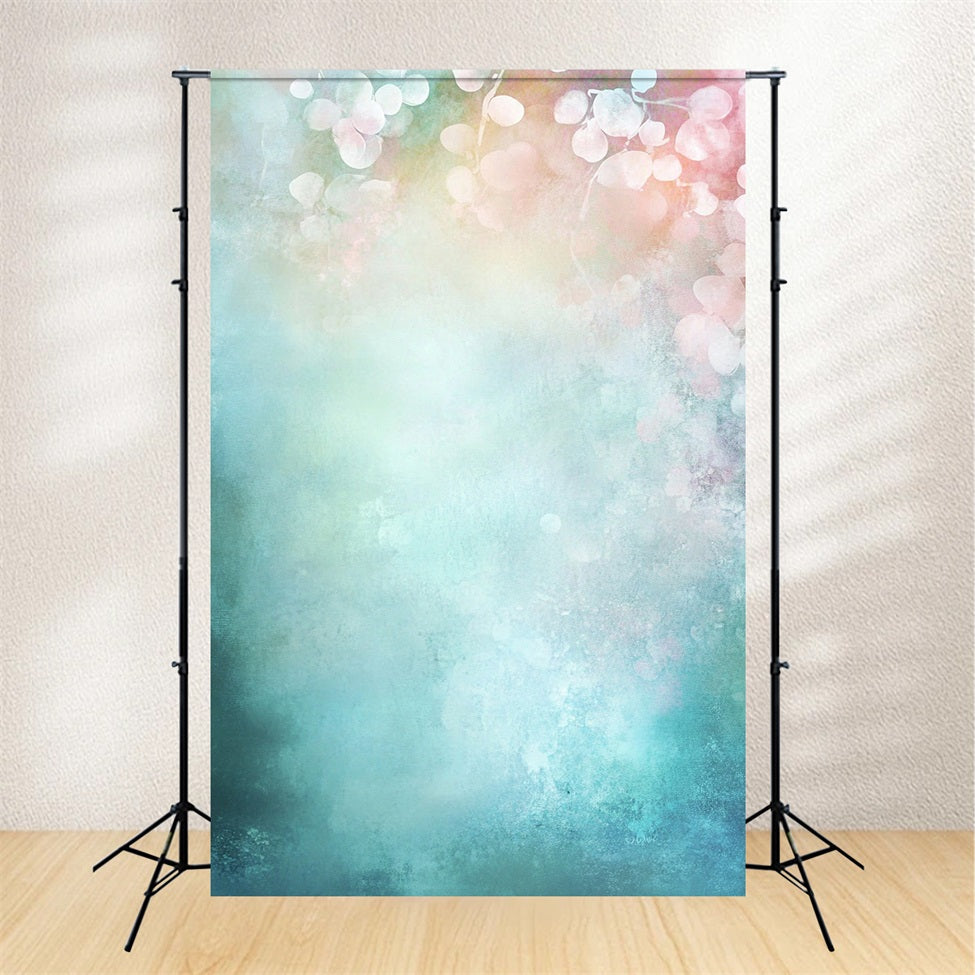 Toile de fond Photo Portrait Flou Floral Aqua Et Rose De Rêve GQ58-97