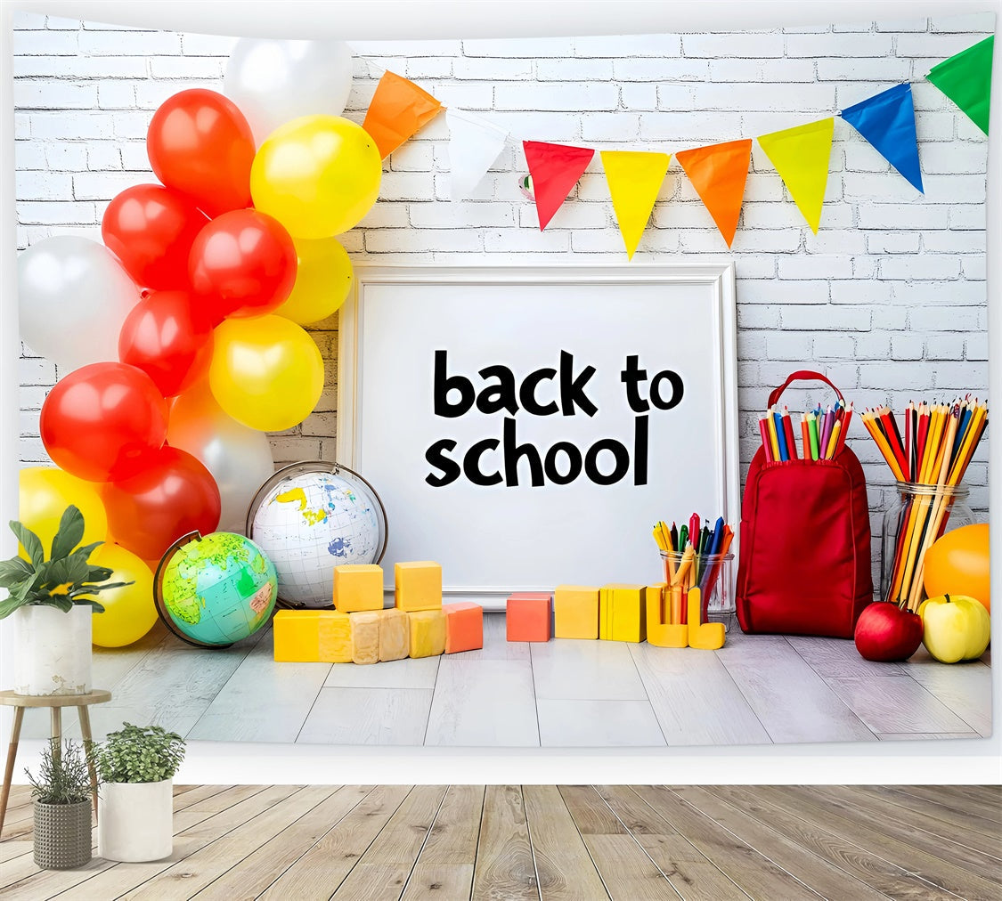 Toile de fond Retour à l’École Fête Crayon Ballon GQ6-124