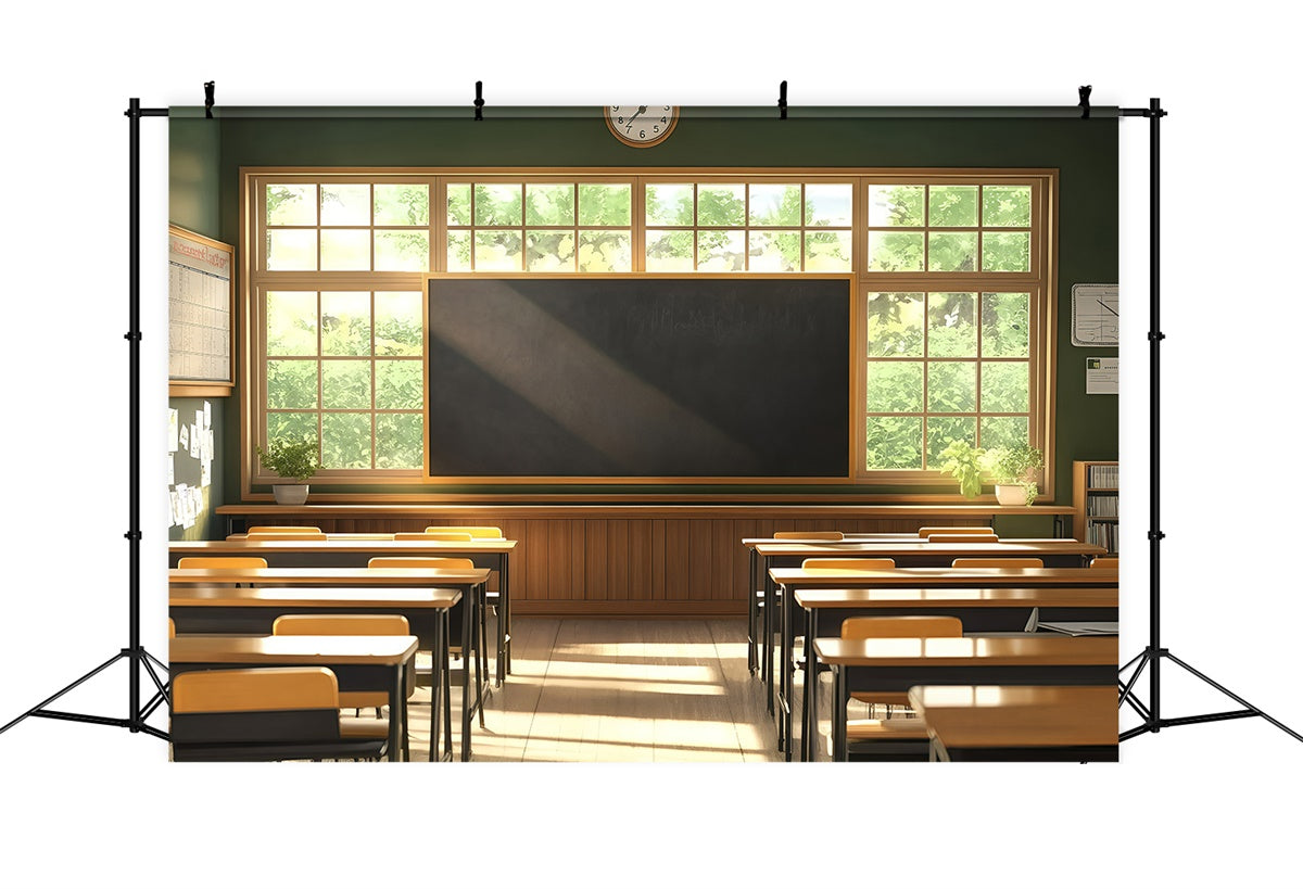 Toile de fond Salle de Classe Étude Matinale Paisible GQ6-135