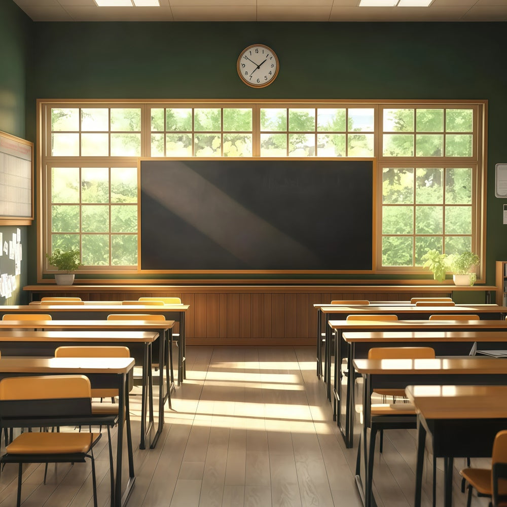Toile de fond Salle de Classe Étude Matinale Paisible GQ6-135