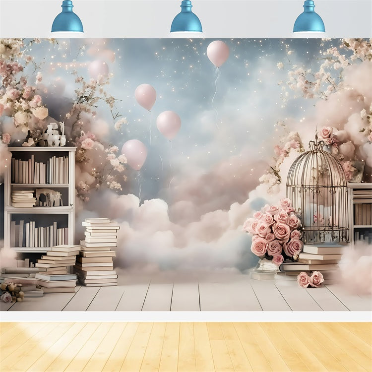 Toile de fond Retour à l’École Bibliothèque de Rêve Rose GQ6-136