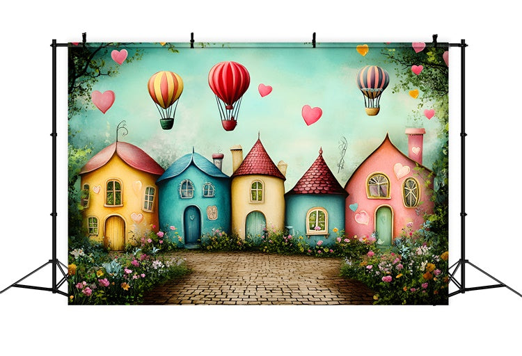 Toile de fond Retour à l’École Village Fantaisiste en Ballons GQ6-176
