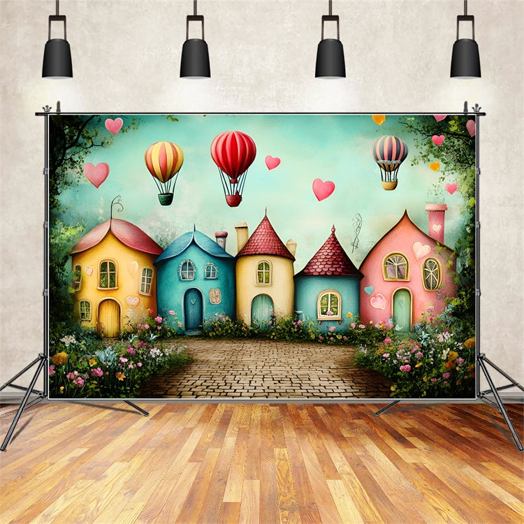Toile de fond Retour à l’École Village Fantaisiste en Ballons GQ6-176