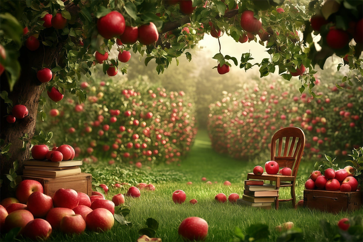 Toile de fond Retour à l’École Étude Jardin aux Pommes GQ6-180