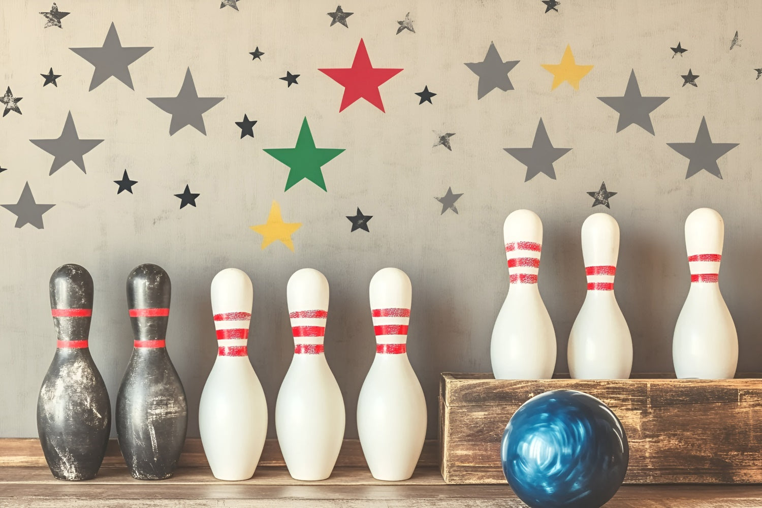 Toile de fond Sport Ambiance Rétro Bowling GQ6-253