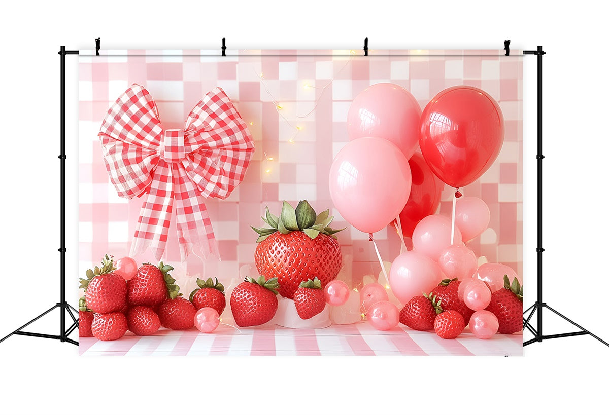 Toile de fond Photo Anniversaire Bébé Nœud Sucré aux Baies GQ6-305