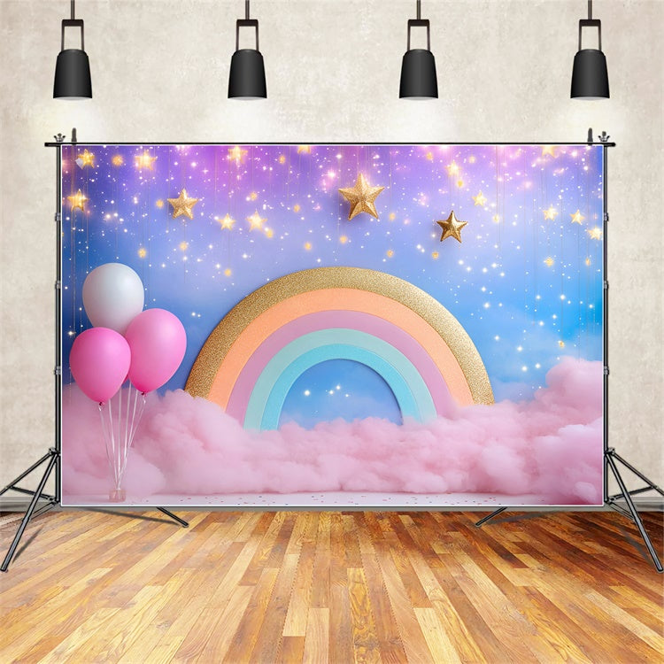 Toile de fond Photo Gâteau Smash Fille Arc-en-Ciel Étoilé Magique GQ6-306