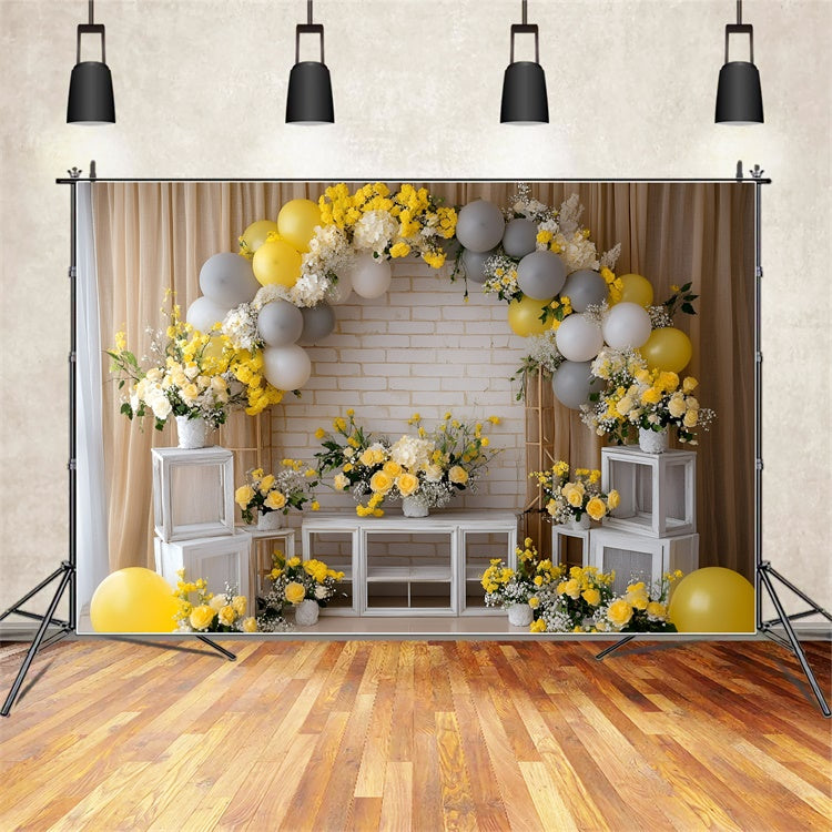 Toile de fond Photo Gâteau Smash Éclat Rustique Fleuri GQ6-317