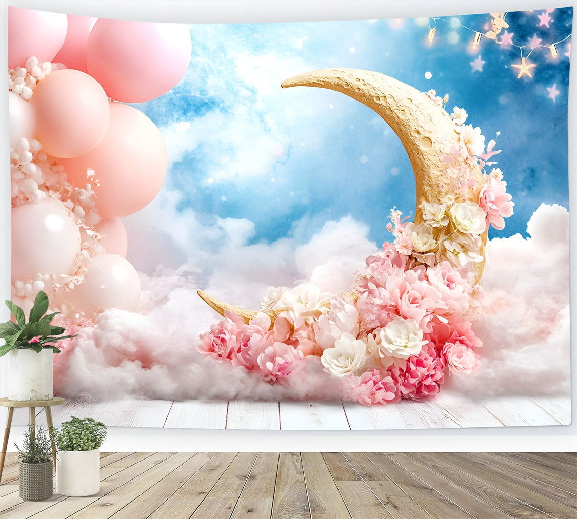 Toile de fond Photo Anniversaire Bébé Doux Rêves dans le Ciel GQ6-326