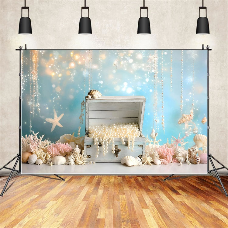 Toile de fond Photo Gâteau Smash Fille Sirène Perle Sous-Marine GQ6-327