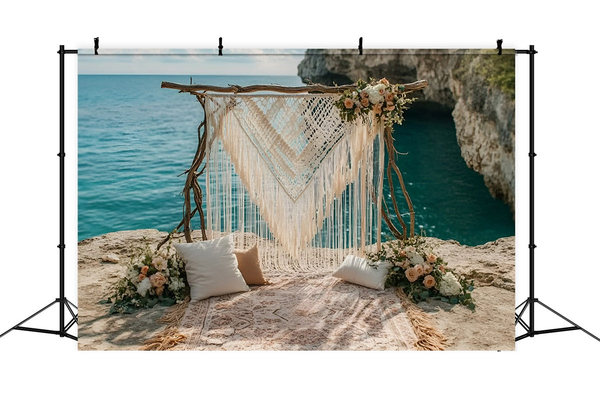 Toile de fond Photo Été Bohème Crique Tranquille Mariage GQ6-44