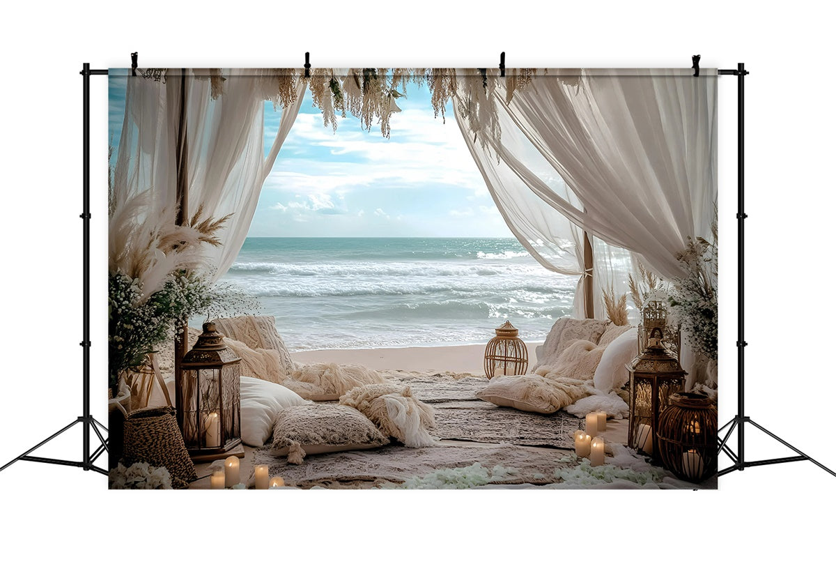 Toile de fond Été Bohème Retraite Romance Bord de Mer GQ6-45