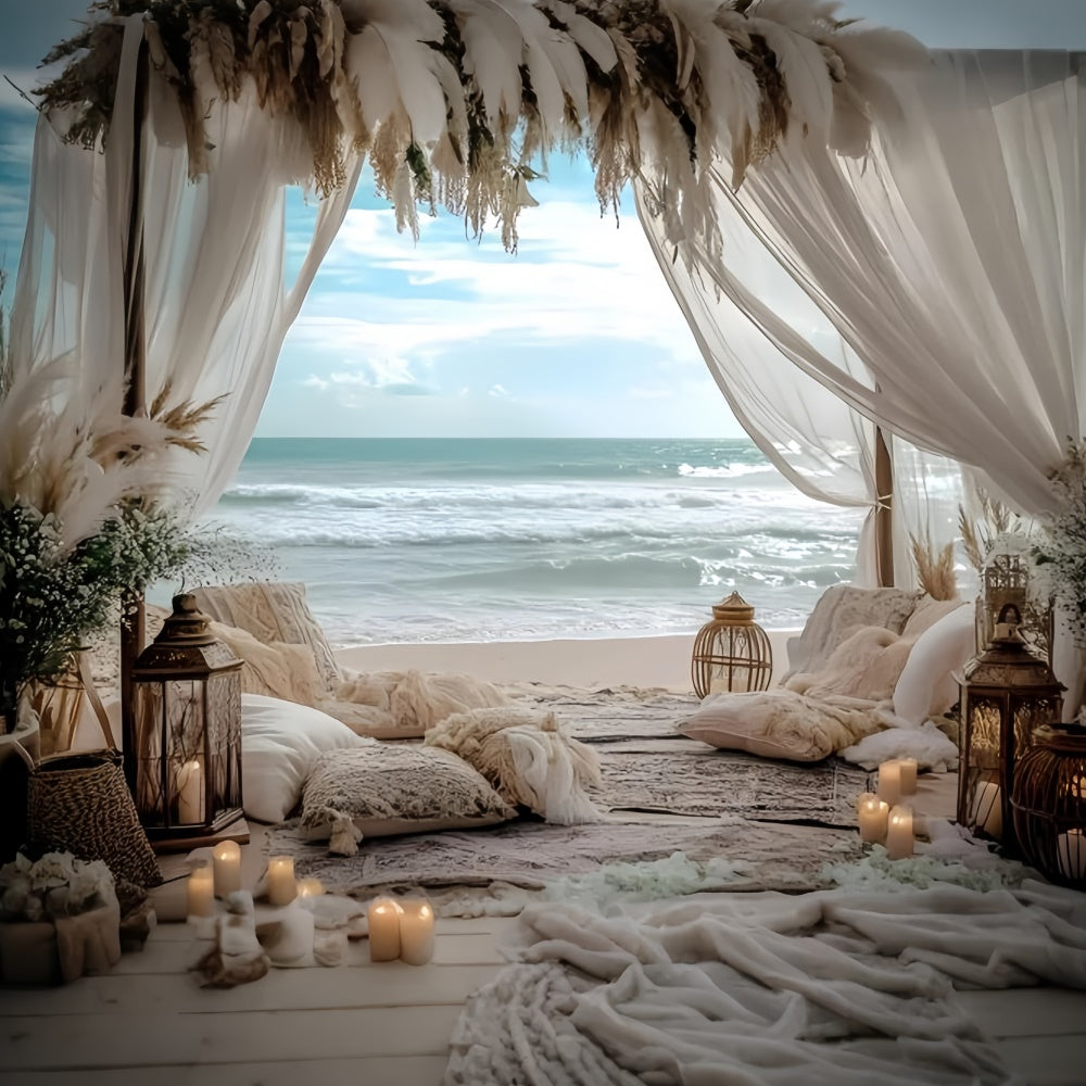 Toile de fond Été Bohème Retraite Romance Bord de Mer GQ6-45