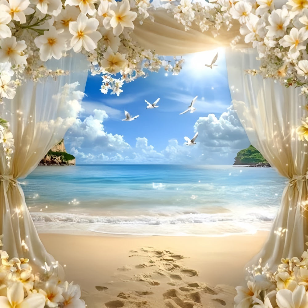 Toile de fond Thème Plage Île de Rêve Horizon Été GQ6-49