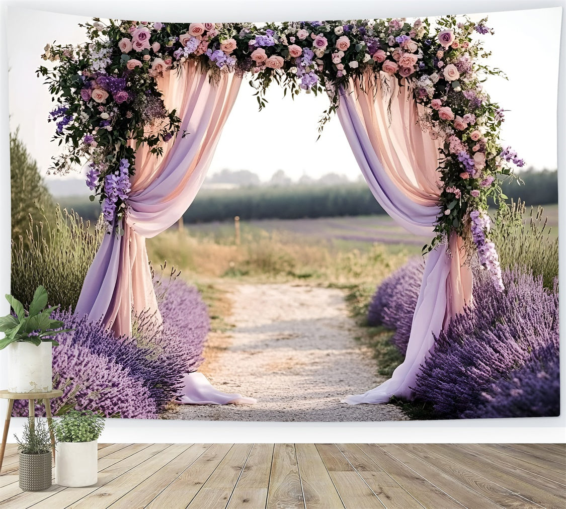 Toile de fond Photo Lavande Arche Romantique Mariage Été GQ6-51