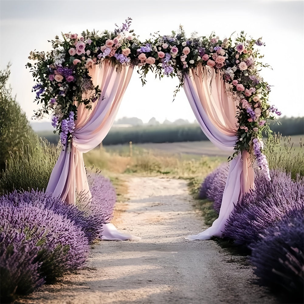Toile de fond Photo Lavande Arche Romantique Mariage Été GQ6-51