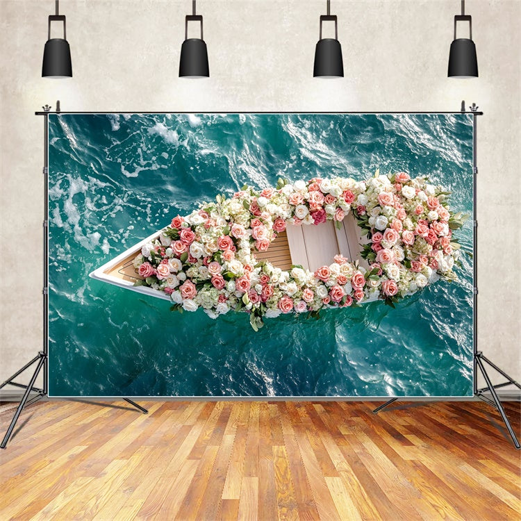 Toile de fond Été Bateau de Rêve Floral Flottant GQ6-52