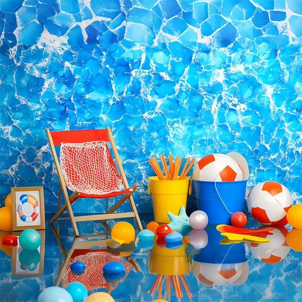 Toile de fond Été Ambiance Jouets Bord de Mer GQ6-55