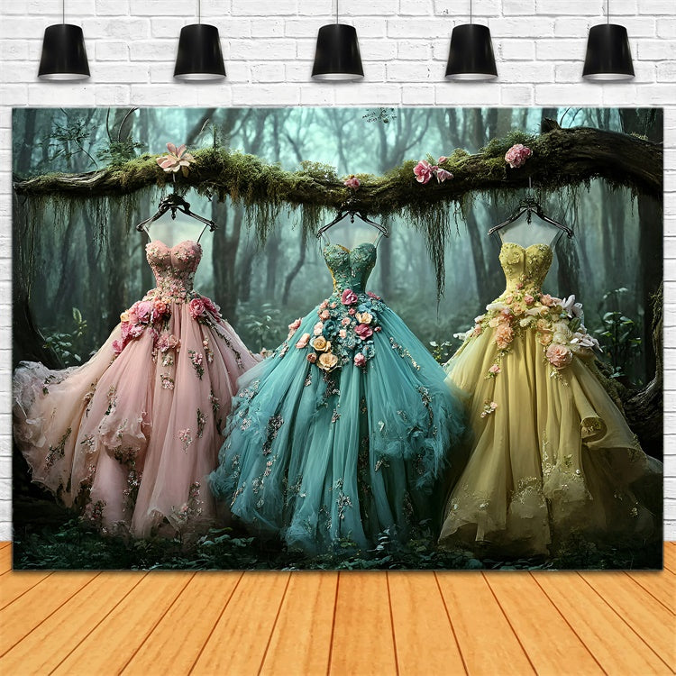 Toile de fond Été Forêt de Conte de Fées Robes Féeriques GQ6-59