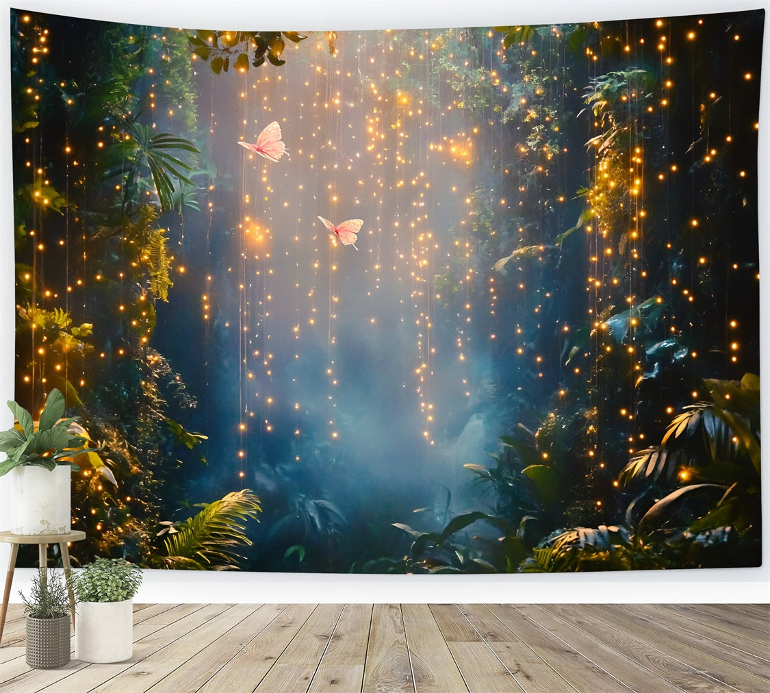 Toile de fond Été Forêt Magique Pluie Étincelante GQ6-61