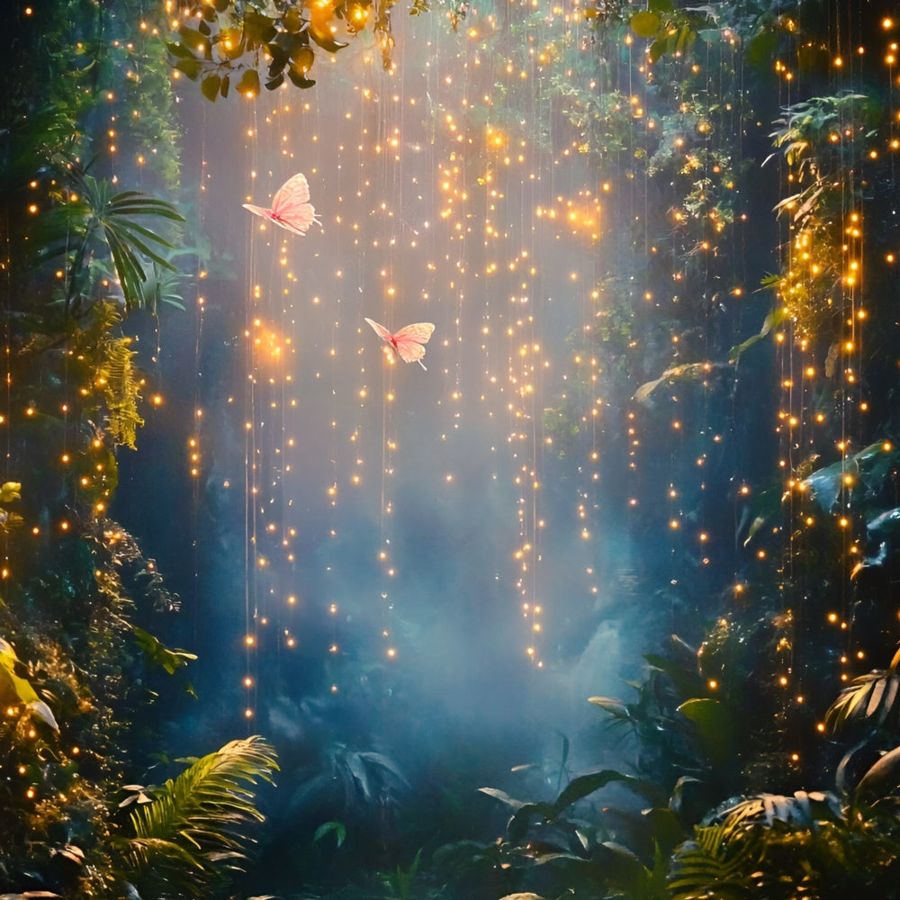 Toile de fond Été Forêt Magique Pluie Étincelante GQ6-61
