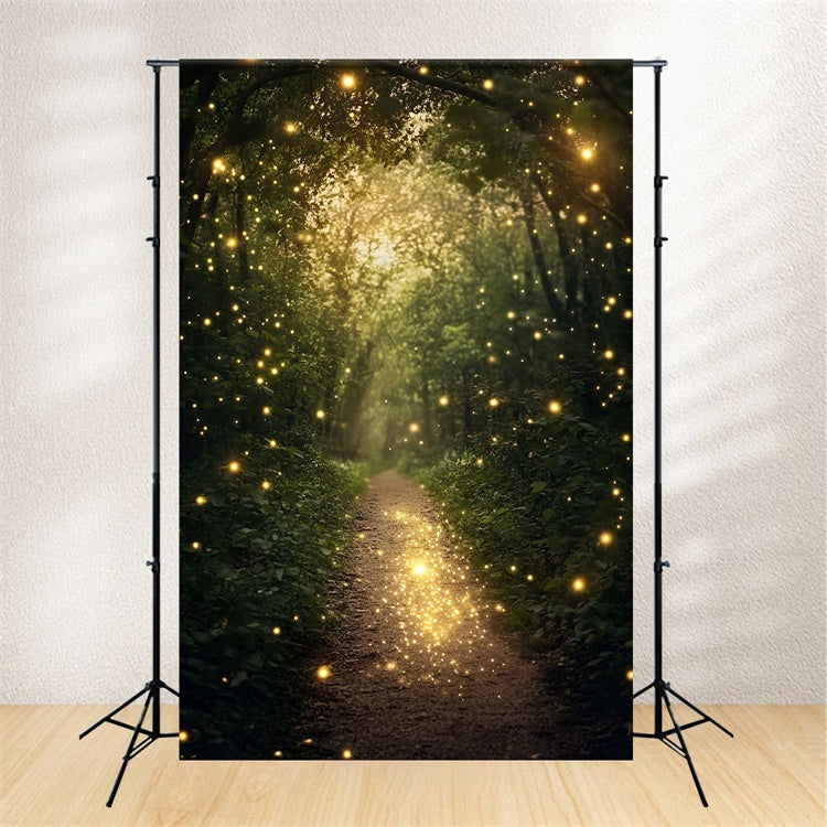 Toile de fond Été Chemin Forêt Bois Éclat Doré GQ6-65