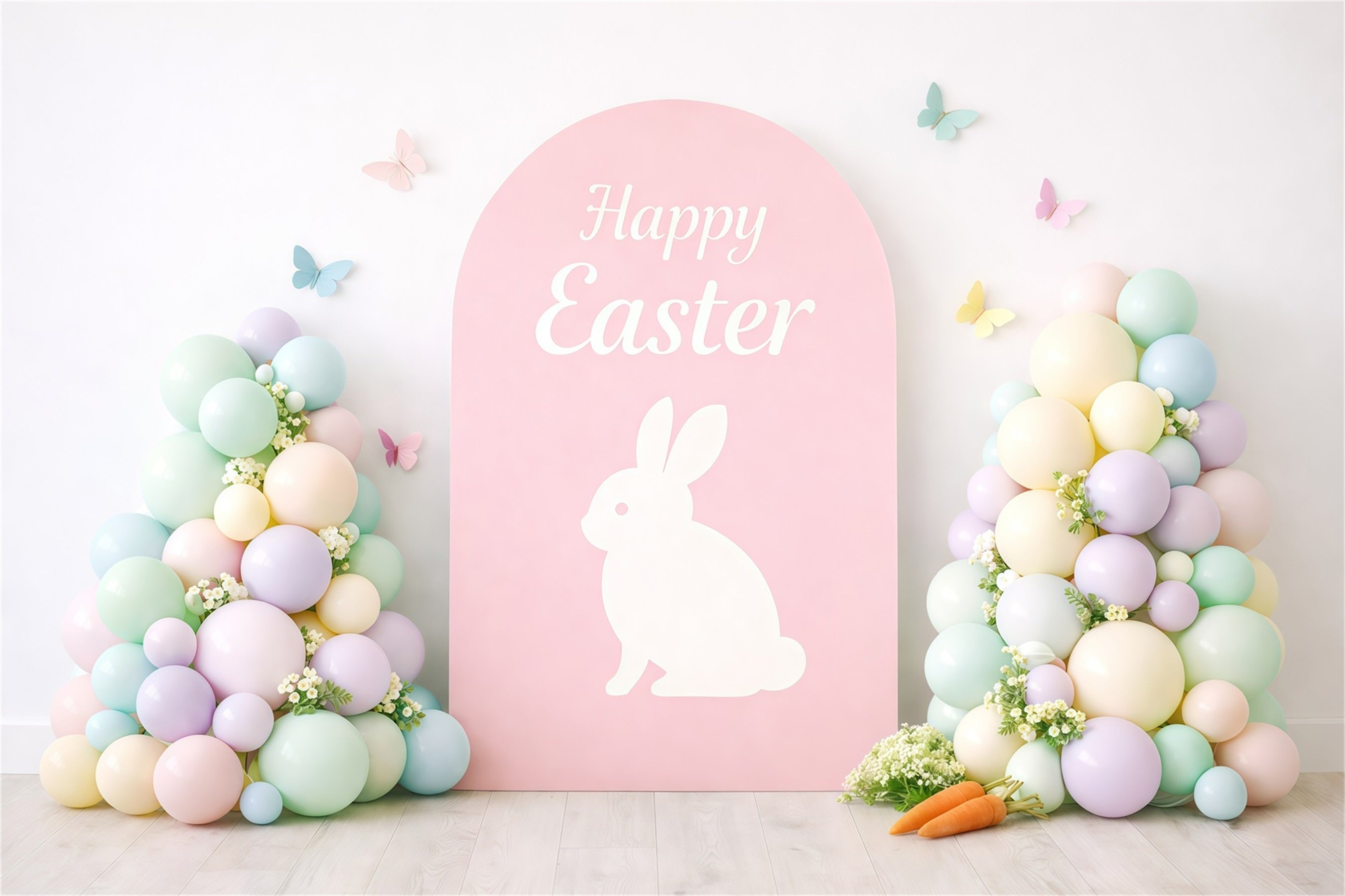Fond Photo Pâques Arche Lapin Macaron Pastel GQ61-30