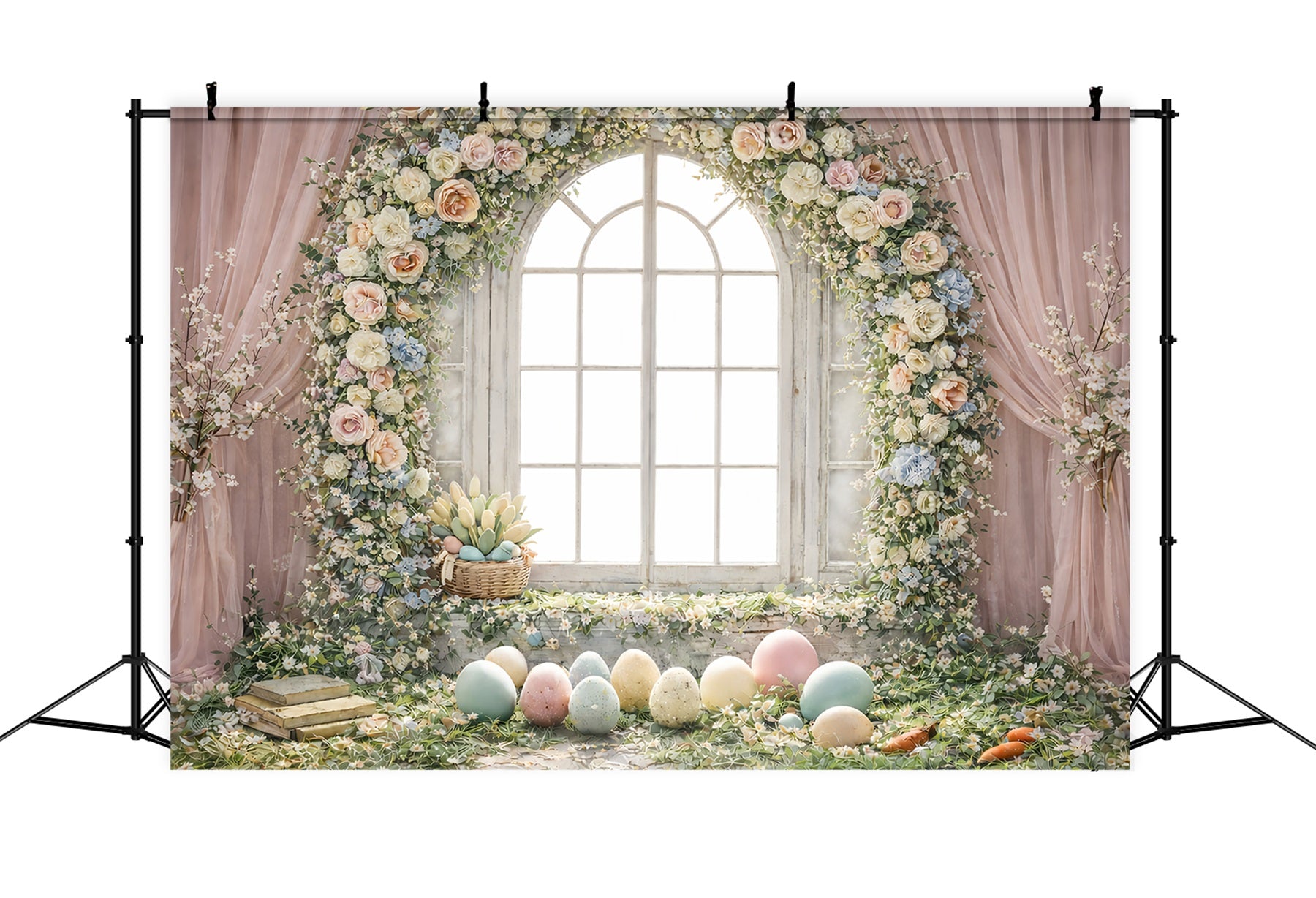 Fond de Pâques Arche Florale Lumière Fenêtre GQ61-49