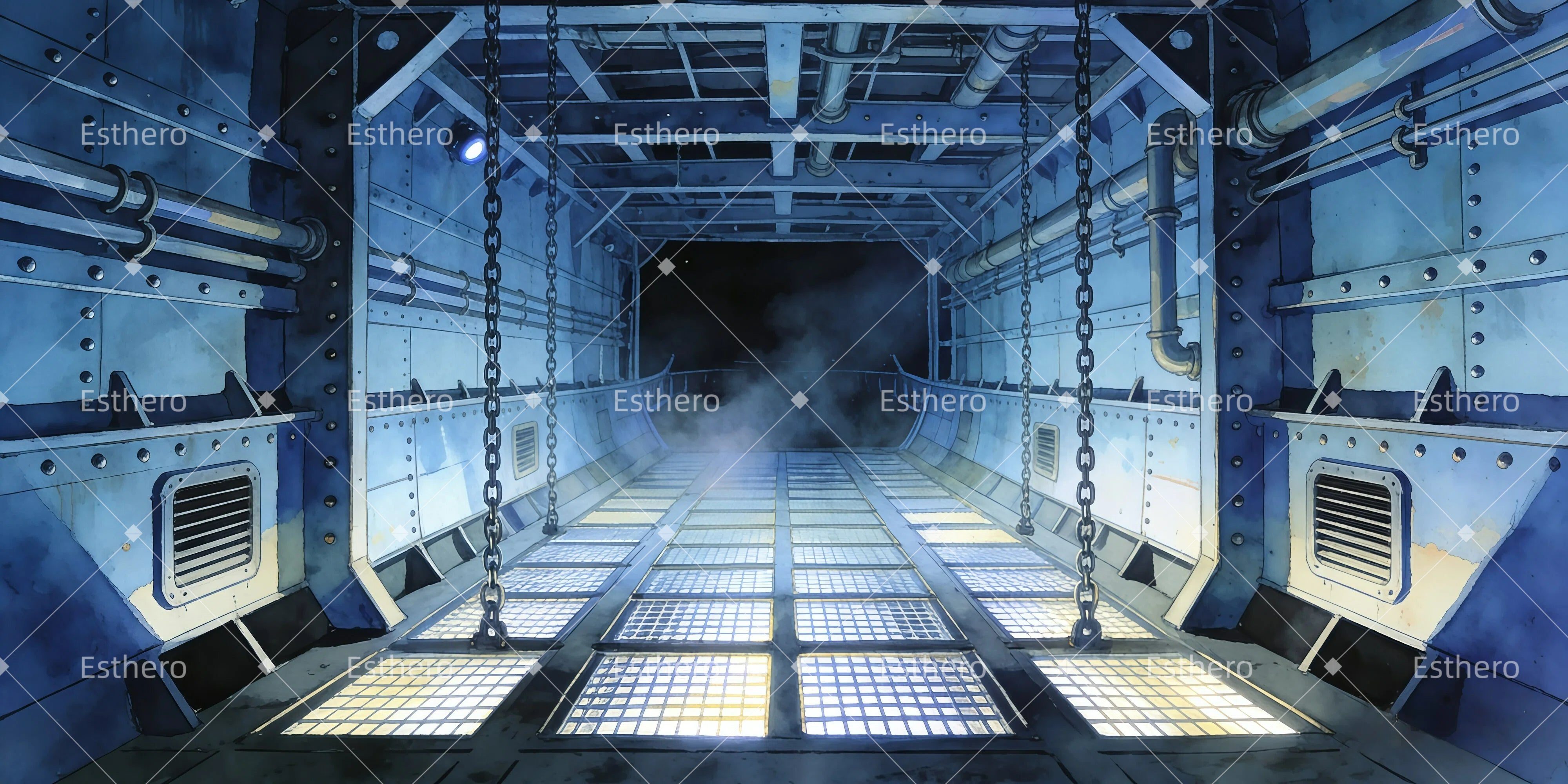 Toile de fond au Théâtre Barge De Transport GQ61-T12