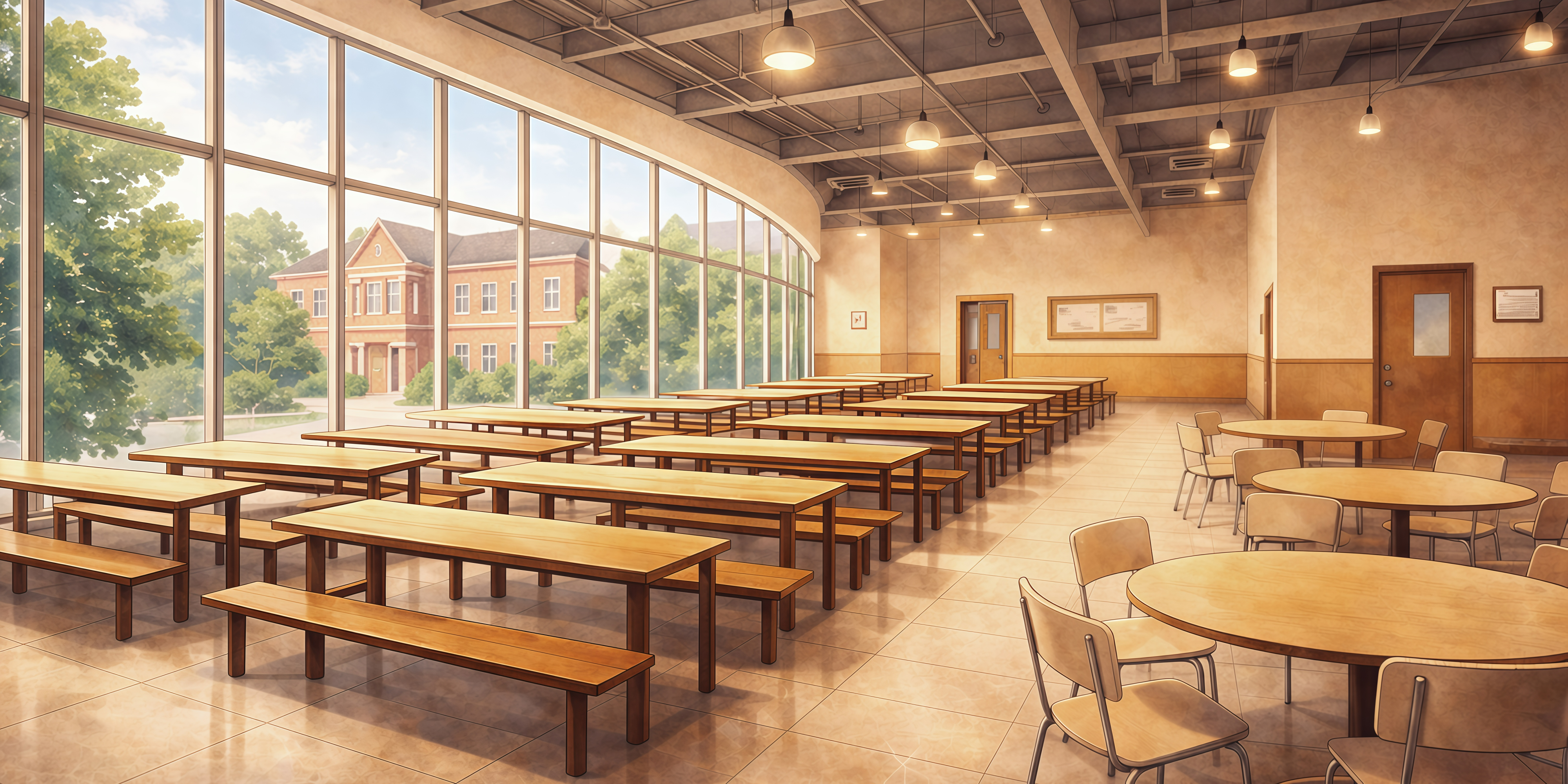 Fond de Scène Intérieur Cafétéria GQ61-T23